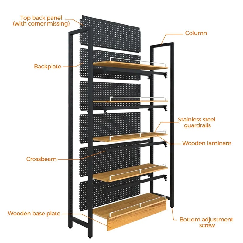 Custom Steel Grocery Store Metal Storage Display Rack Shelves For ...