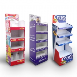 Custom Print POP Products Shop Stand En Carton Display Recycling Shelves Candy Retail Portable POS Cardboard Floor Standee Rack