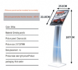 Acrylic A4 Car Parameter Display Card Holder for Auto Dealership Showroom