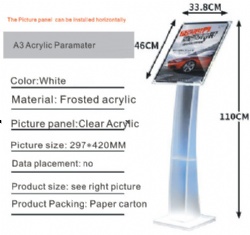 A-Frame Acrylic Car Parameter Display Stand for 4S Store and Auto Show Floor